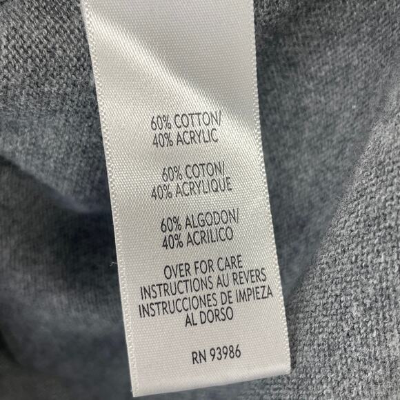 Casual Corner Annex Argyle Button Up Cardigan Sweater Gray Blue White Med Petite - Picture 11 of 11